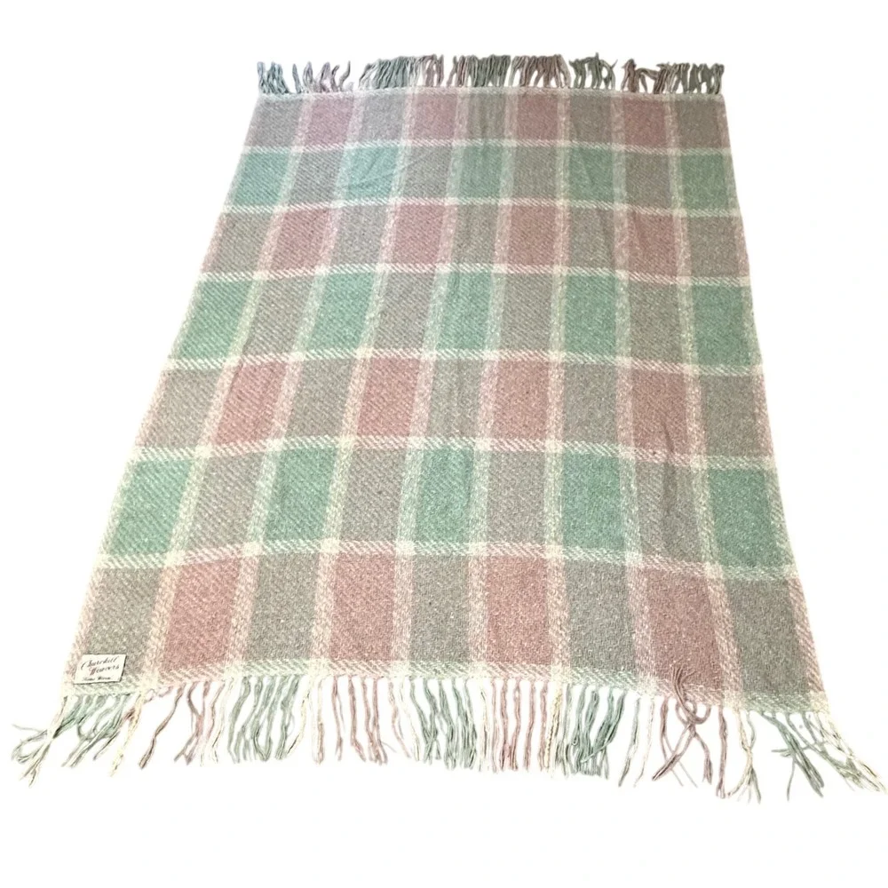 Vintage Churchill Weavers Hand Woven Throw‎ Blanket Plaid Fringed 50